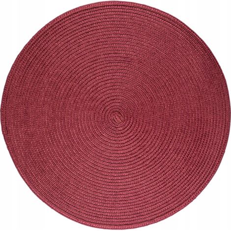 Salvamanteles de paja para platos, color burdeos, 38 cm, 1 unidad.