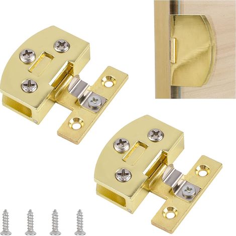 Lot de 2 charnières d'armoire en verre unilatérales réglables dorées en alliage de zinc - Charnières pivotantes latérales à 90 degrés - Charnière de rechange pour verre sans cadre de 5 à 7 mm (1/5)