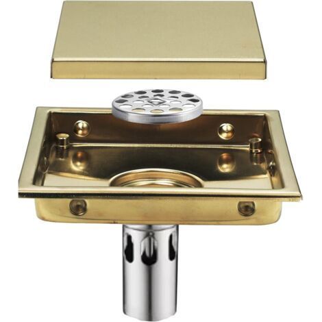 Drain de Douche 150x150mm Siphon de Sol Carré Caniveau de Douche 304 Acier Inoxydable Anti-Odeur Drain de Plancher (1/5)