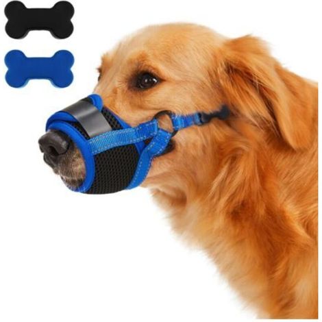 Ein extra großer blauer Hundemaulkorb zur Verhinderung versehentlicher Bisse und Verschluckens verstellbarer Maulkorb.