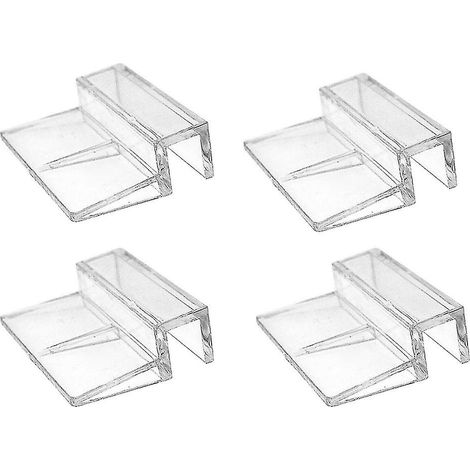 Supports pour couvercles d'aquarium en verre, 4 unités, acrylique transparent, 12 mm d'épaisseur, installation sécurisée sans cadre.-AquaForge (1/5)