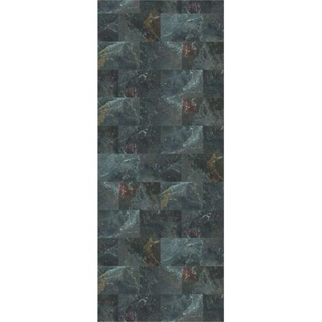 Panneau mural douche en alu-composite VIPANEL - Carrelage Décor Pierre Castello Foncé - Finition Brillant - 100x255cm (1/5)