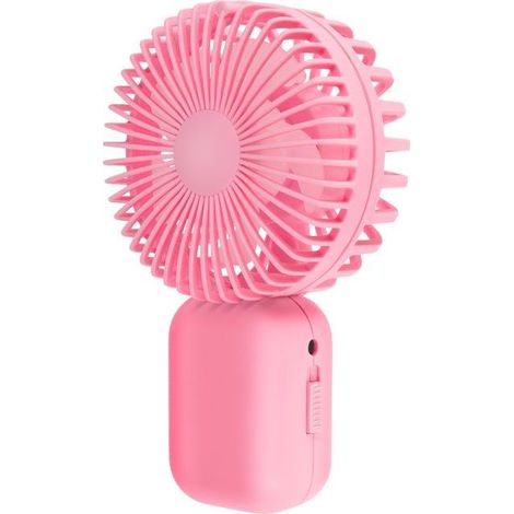 Ventilateur portable rechargeable - mini ventilateur rose avec batterie 250 mAh, autonomie jusqu’à 30 minutes, niveau sonore de 30 dB (1/4)