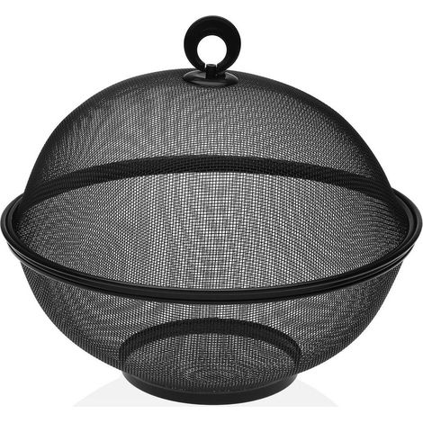 Portafrutta Versa Nero Con coperchio Metallo Acciaio (28 x 28 x 28 cm) (1/2)