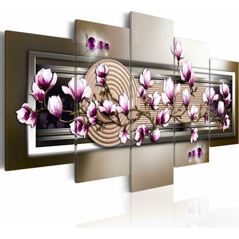 Tableau magnolia et zen - 200 x 100 cm (1/4)