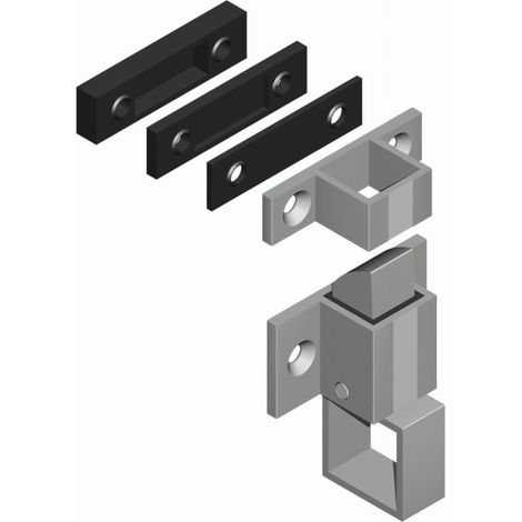 Pestillo + cerradero CROISSE DS - aluminio gris - 6402