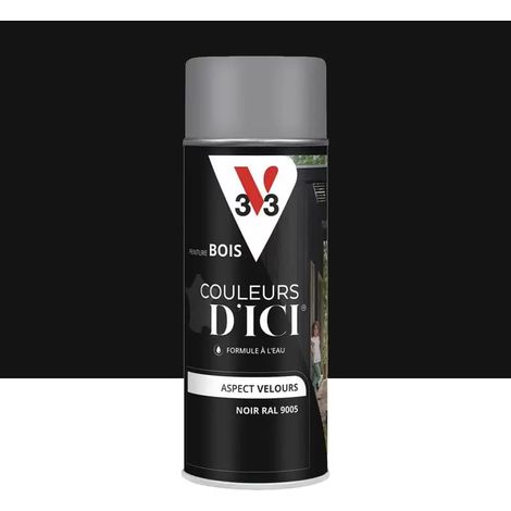 Aérosol Peinture pour Bois Extérieurs V33 Couleurs d'ICI Velours Noir 0,4 L (1/3)