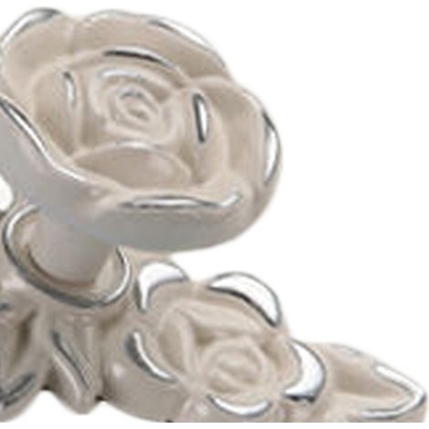 Poignée de meuble laquée blanc ivoire, style européen, petite poignée moderne, poignée à un trou, modèle Leaf 6832 blanc ivoire - petit ensemble (1/5)