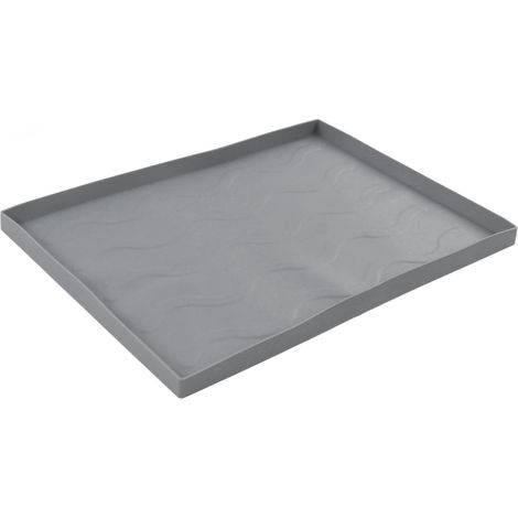 Tapis de protection en silicone pour plaque de cuisson, robuste et de qualité supérieure, gris moyen, idéal pour les barbecues et les grillades.