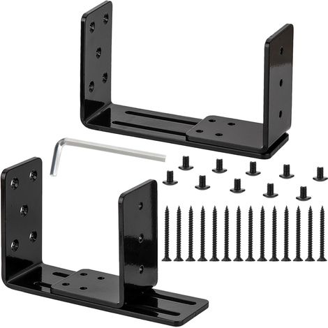 Barricade Supports, Lot de2, Support en U Ajustable, Support pour Verrou de Sécurité de Porte, Convient pour les Verrous de Porte Renforcés, Portes Pivotantes Intérieures et Extérieures, Grilles (1/5)