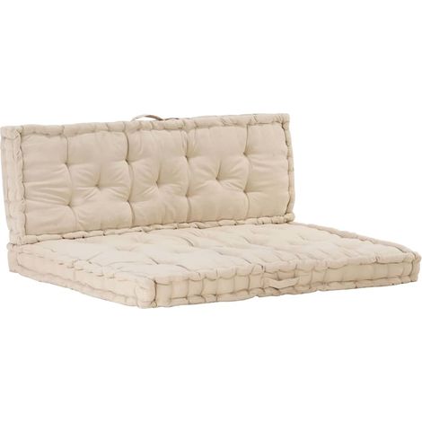 Maison Exclusive - Palettenauflagen 2 Stk. Baumwolle Beige (1/5)