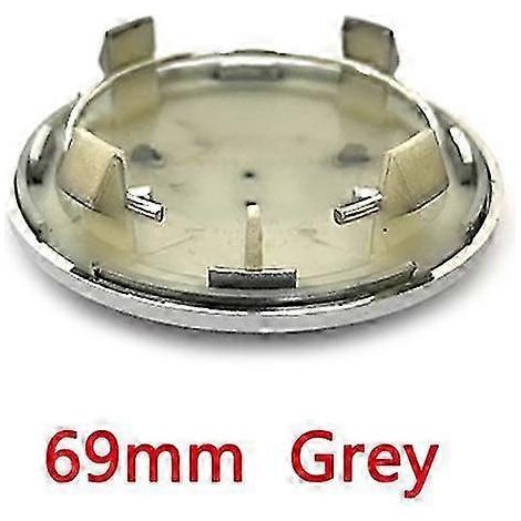 Satz mit 4 grauen und schwarzen Radkappen (135 mm, 69 mm, 68 mm, 61 mm, 60 mm) mit Logo und Emblem, Autozubehör. Referenz: 4B0601170A.
