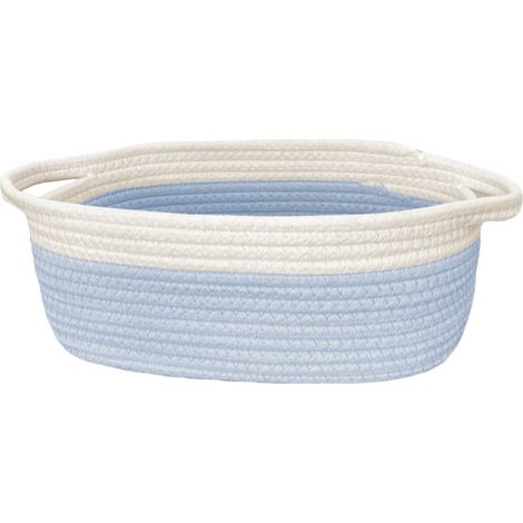 Panier De Rangement Tissé À Main - Poignée Souple - 30 X 20 X 13 Cm - Pour Salle De Bain Chambre Placard Étagères - 1 Pièce (1/5)