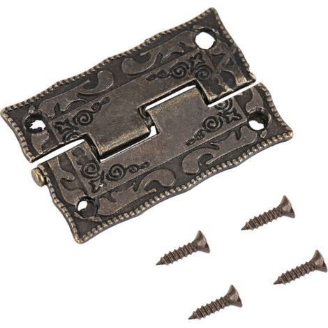 Charnière à Ressort en Fer, Charnières Décoratives en Bronze Antique pour Boîte en Bois Vintage, Armoire à Bijoux Robuste, Angle de Rotation de 0° à 270°, Ouverture et Fermeture (1/4)