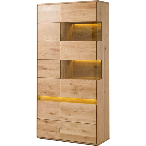 vetrina in legno di Quercia Selvatica 103x43,5x207 quercia naturale oliato CARDIFF 110