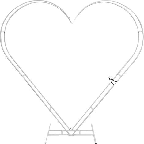 Soporte para arco de boda, estructura metálica, diseño de corazón, color blanco. (1/2)