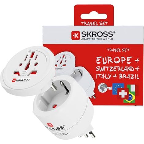 Reiseadapter Skross combo world to switzerland kompakt universell