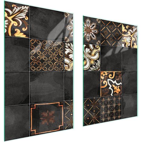 Plaque de protection en verre pour la cuisine, mosaïque 65x52 (1/5)