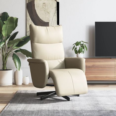 Relaxsessel mit Fußteil Creme Kunstleder (1/5)