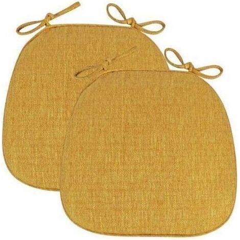 BUNTHAUS Lot de 2 (43x41x35cm) Coussin/Galette de Chaise ,avec Rubans,Forme de Trapèze Assise,Lavable déhoussable Antidérapant Coussin de Siège for Cuisine, Salle Manger, Jardin, Bureau (1/5)