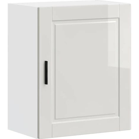 Armario de pared de diseño funcional para cocina 50 x 31 x 60 cm en madera de ingeniería blanca brillante 020050346 (1/5)