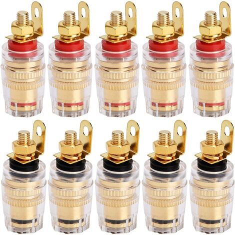 BUNTHAUS lot de 10 Connecteur de Prise de Prise Banane 4 mm pour borne de Haut Parleur amplificateur Plaque Murale (1/5)