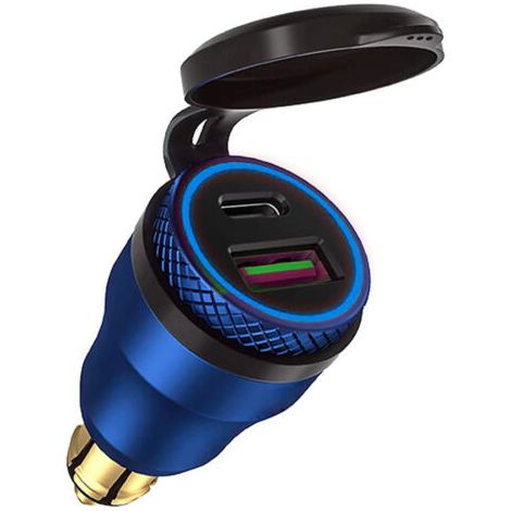 (Coque rouge clair) adaptateur allume-cigare USB moto double prise USB 12V PD 3.0 et QC 3.0 pour BMW Motorrad (1/5)