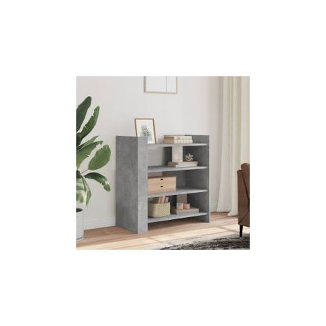 Buffet gris béton 73,5x35x75 bois d'ingénierie (1/5)