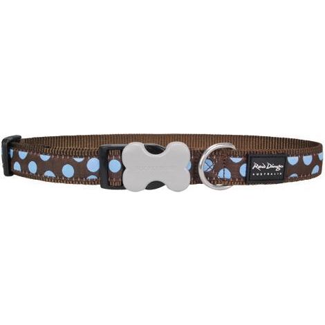 Collier chien Red Dingo Fantaisie marron à pois bleu Taille : T1