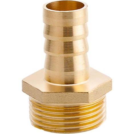 Raccord cannelé en laiton 1/2", filetage femelle, épisseur de métaux, barbillons, raccord tuyau, connecteur adaptateur pour air, eau, huile (épaisseur 8 mm) Filetage Mâle G1 19 MM d'épaisseur (1/5)