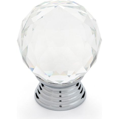 Bouton en cristal avec finition chrome brillant, dimensions: 30x30x41mm Ø: 30mm - talla (1/5)