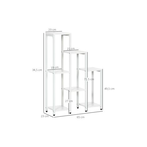 Étagère porte-plantes blanche en acier à 7 niveaux avec structure stable et gain de place pour intérieur balcon et terrasse (1/5)
