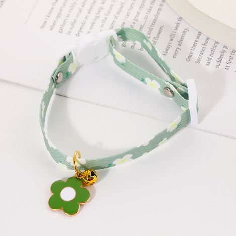Filiyano-Collier fleuri mignon pour animaux de compagnie, collier pour chien avec pendentif tournesol 3D, collier ajustable pour chats, vert, taille (1/5)