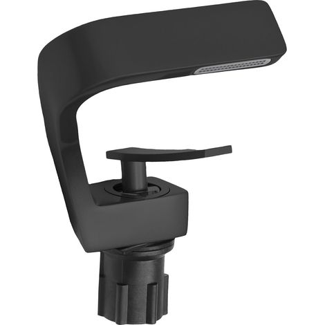 Robinet de salle de bain cascade en acier inoxydable à levier unique pour salle de bain (noir) (1/5)
