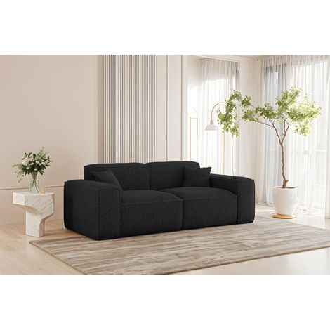 Sofa Designersofa CELES PREMIUM 2-Sitzer in Stoff Sven Schwarz