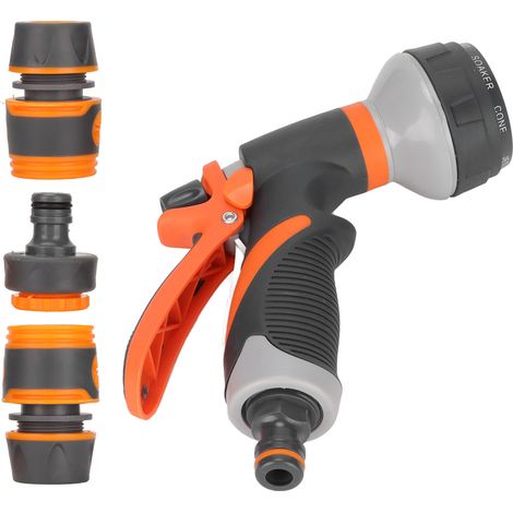 Buse de tuyau d'arrosage ergonomique réglable sans outil, pulvérisateur pour le lavage de voiture et l'arrosage du jardin en extérieur (1/5)