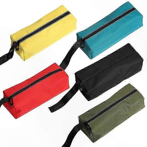 Trousse imperméable en tissu avec fermetures éclair - Lot de rangement pour petits outils, vis, clous, boulons et écrous, pochette organiseur multi-usage (1/5)