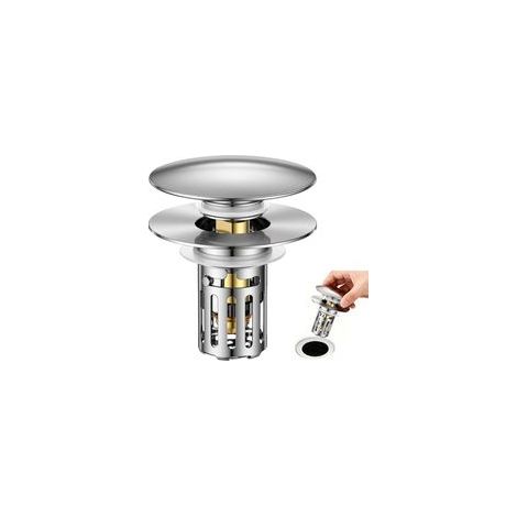 Bouchon de lavabo avec tamis - Noyau sphérique en laiton - Bouchon de vidange pour trou de lavabo de 28 à 45 mm - Remplacement universel pour salle de bain et cuisine