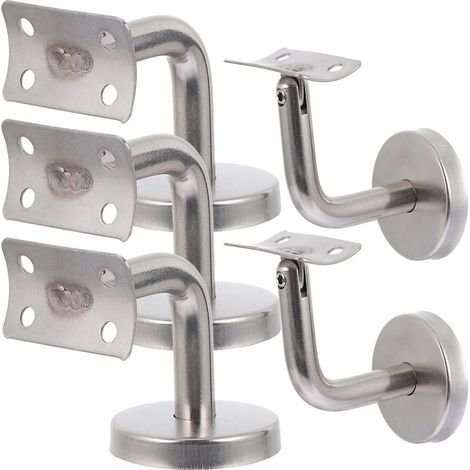 5 Pièces Support de Main Courante en Acier Inoxydable, Fixation Murale de 7, pour Rampe D'escalier Intérieur, Support Robuste Anti rouille, Compatible Garde corps de Terrasse (1/5)