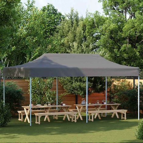 Tente de réception pliable - Tonnelle de jardin - Barnum 3 x 6 m Anthracite fr11140 - Maison La Vie (1/5)