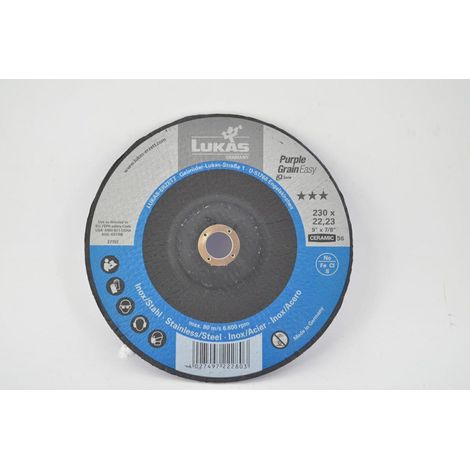 Disco abrasivo Lukas de 230 mm, P36, grano morado. (1/2)