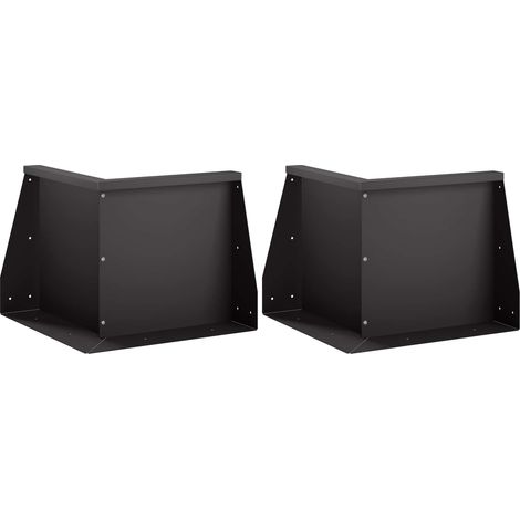 vidaXL Retaining Wall 2 pcs 50 x 50 x 50 cm Steel Black