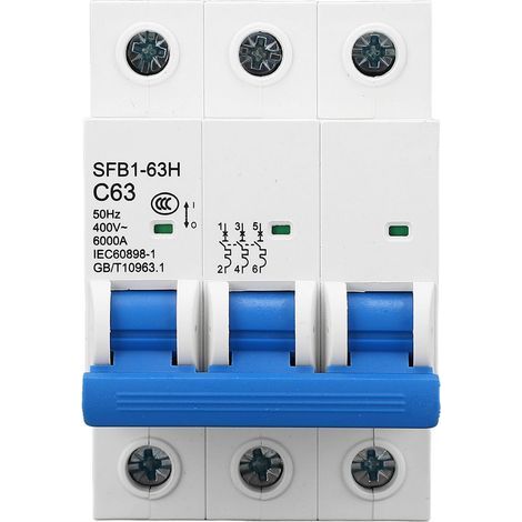 3-poliger 400-V-6-kA-Wechselstrom-Modul-Leistungsschalter, Überstromschutz für Hausverteiler. (1/5)