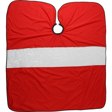 Tablier De Coiffure Professionnel En Tissu Imperméable Avec Fenêtre Pvc Pour Salon Et Maison - Rouge (1/5)