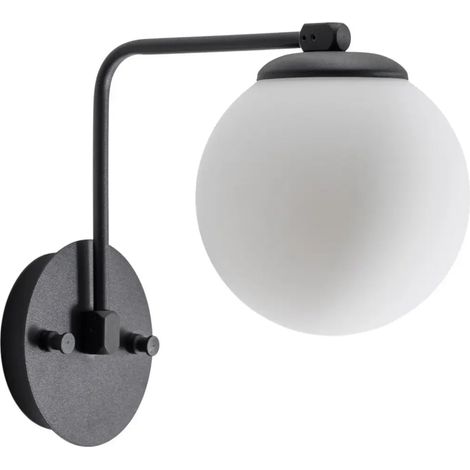 [NEUWERTIG] B-Ware Wandleuchte Wandlampe Daisy Schwarz Glas Leuchte Lampe Wohnraum E27 Led Kugel