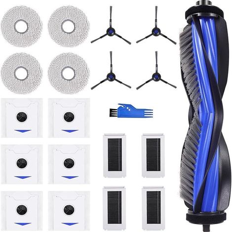 Accessoires pour ECOVACS DEEBOT N30 PRO Omni Aspirateur, 1 Brosse Principale, 4, 4 Brosses Latrales, 4 Filtres HEPA, 6 Sacs Poussire, 1 Outil de Nettoyage