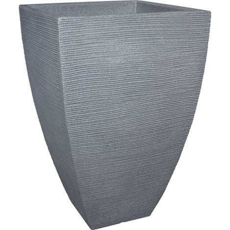 Rillentopf quad 40 cm H 60 cm betonfarbe
