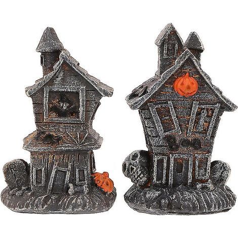 Lot de 2 décorations de maison hantée pour Halloween (1/3)