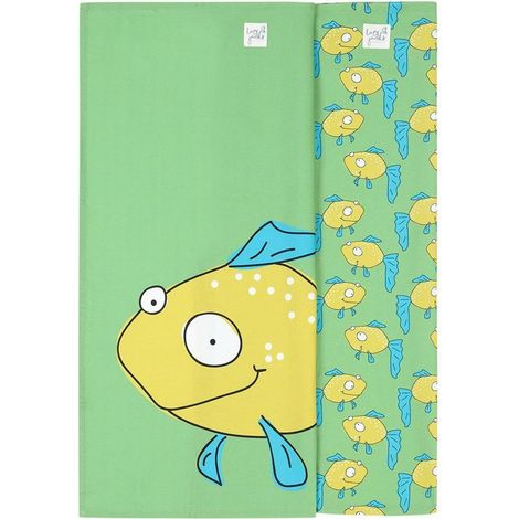 Torchons Lazy Jacks à motif poisson, lot de 2, taille unique, vert clair, gris. (1/3)