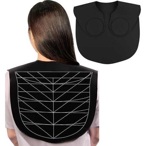 Guide de coupe de cheveux Col Cap de coupe imperméable en silicone pour styliste Tapis de coupe de cheveux pour les épaules Tapis de coupe de cheveux avec lignes directrices Ponderé (1/5)